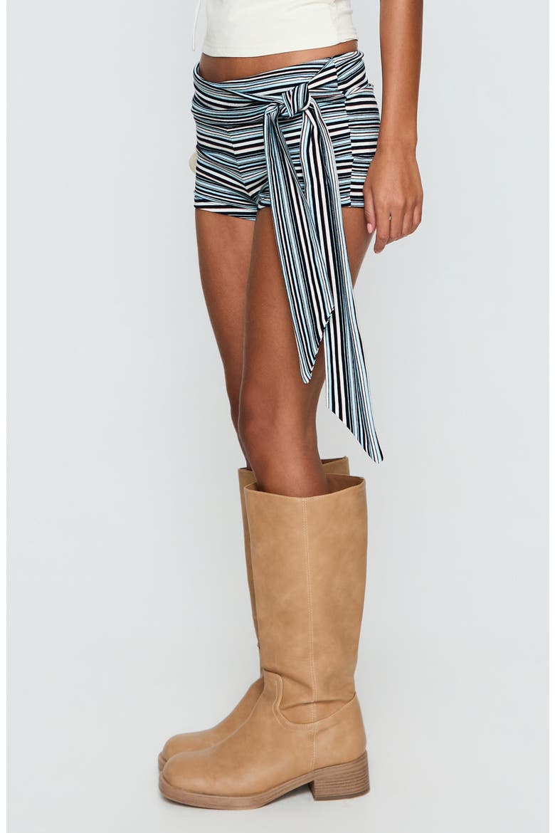 Eldric Stripe Tie Waist Micro Shorts, Alternate, color, BLUE MULTI STRIPE