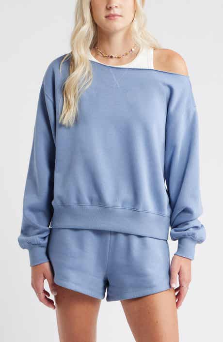 BP. Fleece Detail Off the Shoulder Sweatshirt