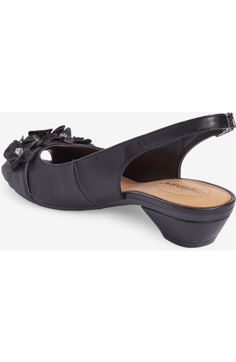 Comfortview The Rider Leather-Like Slingback, Alternate, color, Black