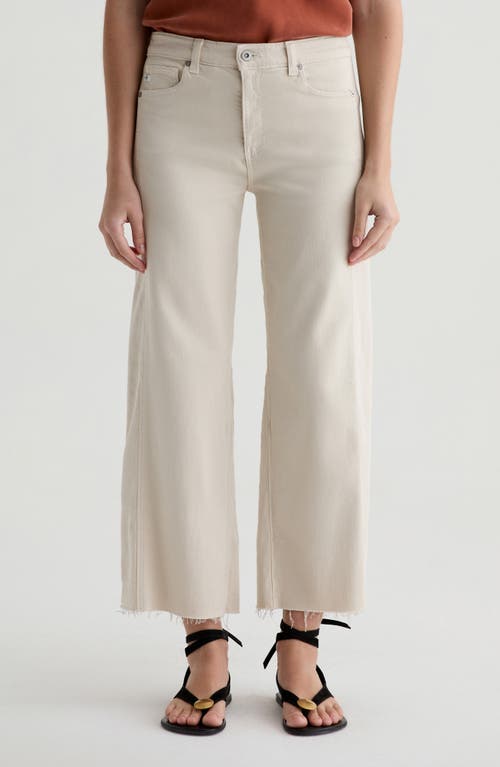 Ag Saige High Rise Cropped Wide Leg Jeans In Opal Stone In White