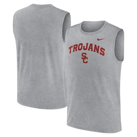 Men's Nike Heather Gray USC Trojans Primetime Legend Arch Dri-FIT Muscle Tank Top