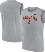 Nike Men's Nike Heather Gray USC Trojans Primetime Legend Arch Dri-FIT Muscle Tank Top