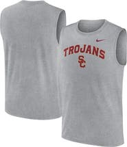Nike Men's Nike Heather Gray USC Trojans Primetime Legend Arch Dri-FIT Muscle Tank Top