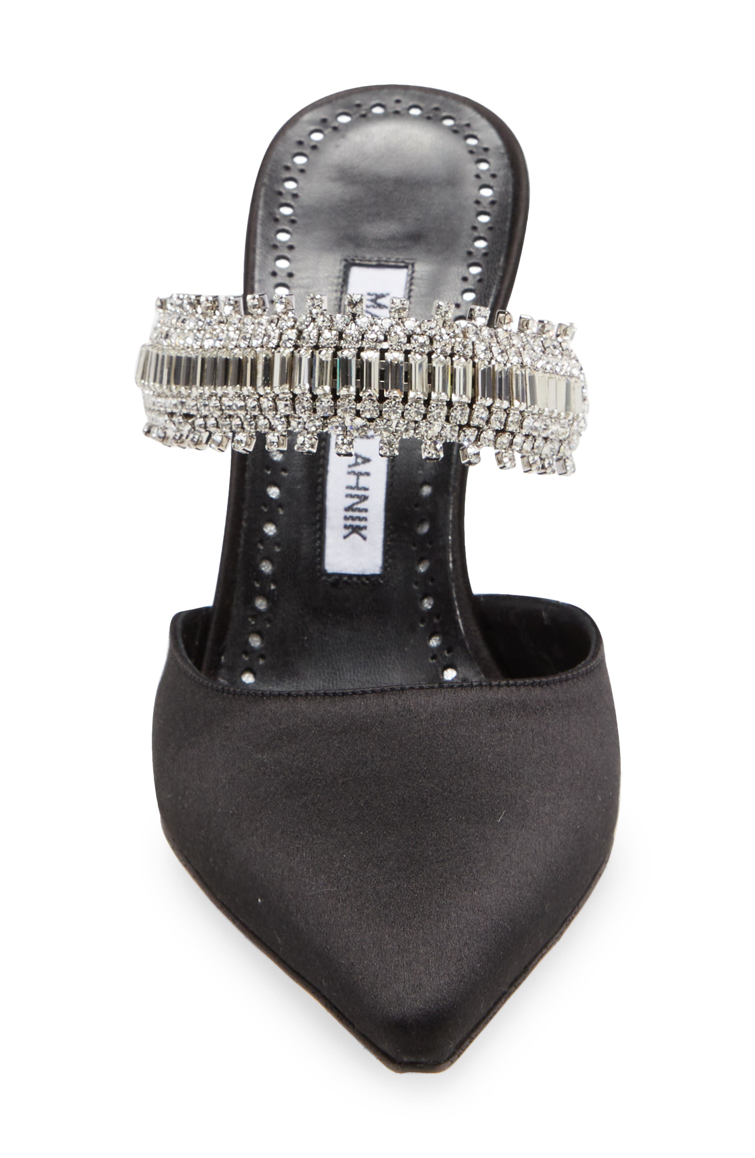 Manolo Blahnik Lutara Crystal Strap Pointed Toe Mule, Alternate, color, 