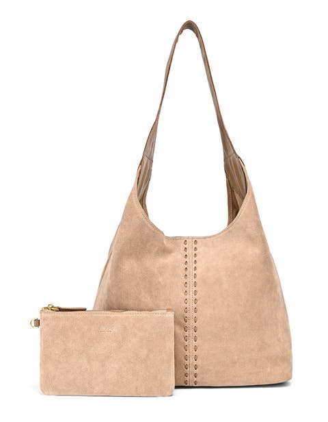 Hydrangea Genuine Leather Suede Classic Hobo Bag