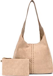 OLD TREND Hydrangea Genuine Leather Suede Classic Hobo Bag