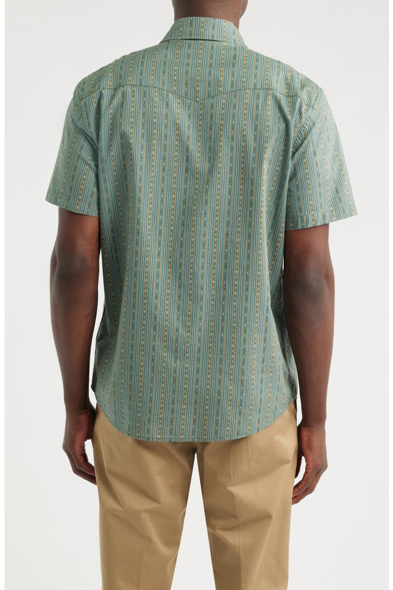 Laramie Short Sleeve Snap-Up Western Shirt, Alternate, color, HARDING STRIPE BLUE