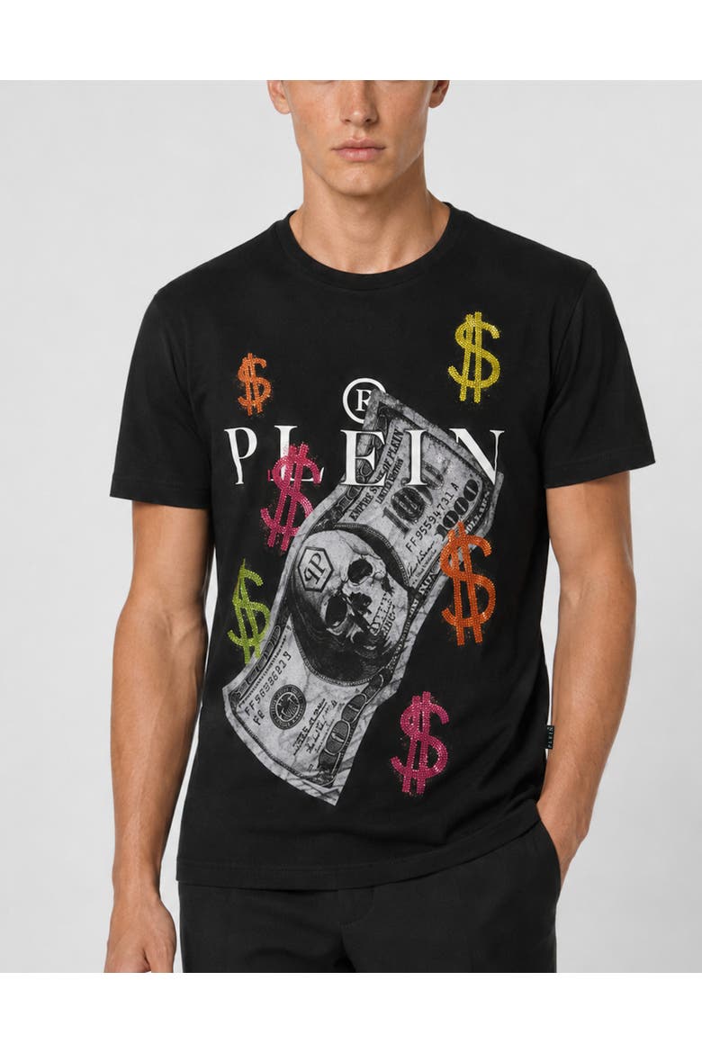 Jersey T-Shirt Plein Dollars Men, Main, color, black