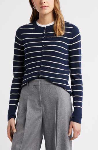 Crewneck Merino Wool Blend Cardigan