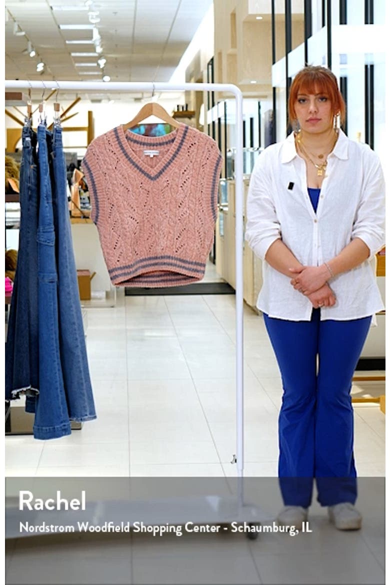 Stripe Trim Chenille Sweater Vest video