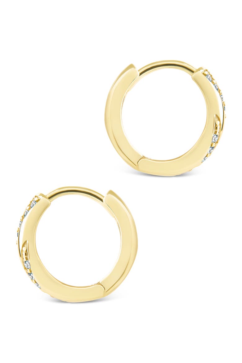 Adelise Cubic Zirconia Hoop Earrings, Alternate, color, GOLD