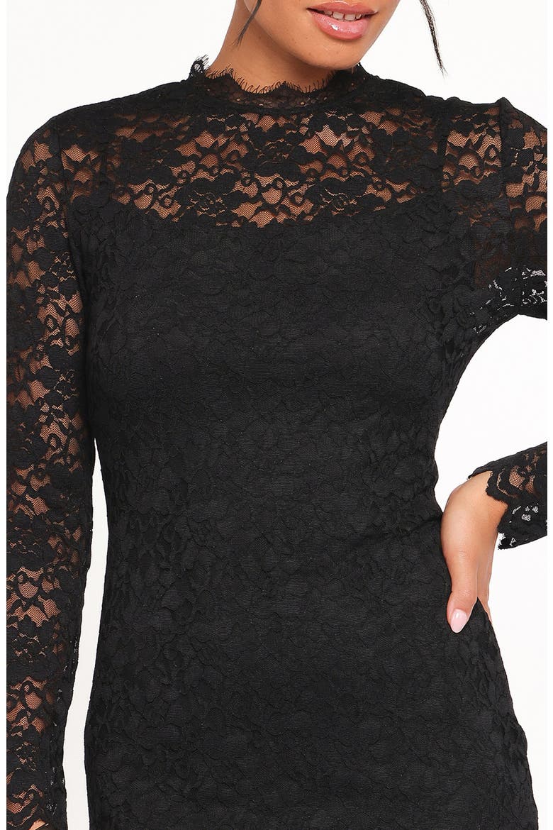 Davina Long Sleeve Midi Dress, Alternate, color, BLACK