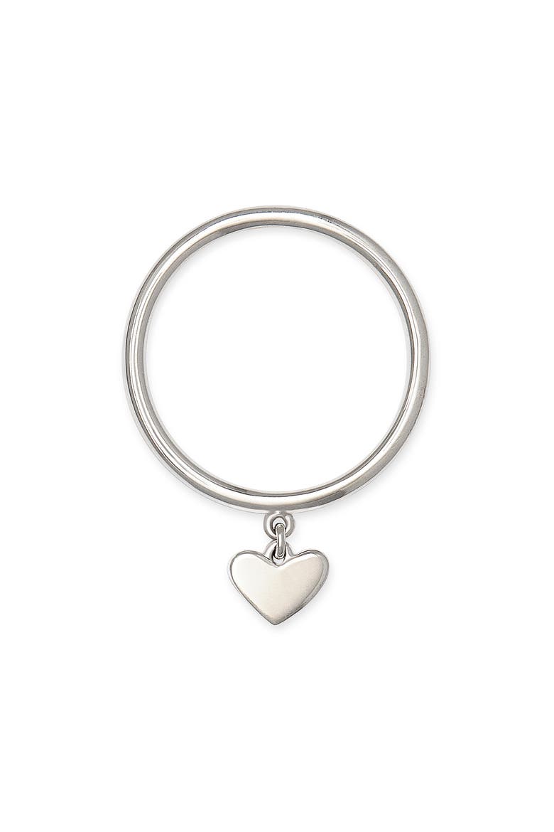 Ari Heart Charm Ring, Main, color, STERLING SILVER