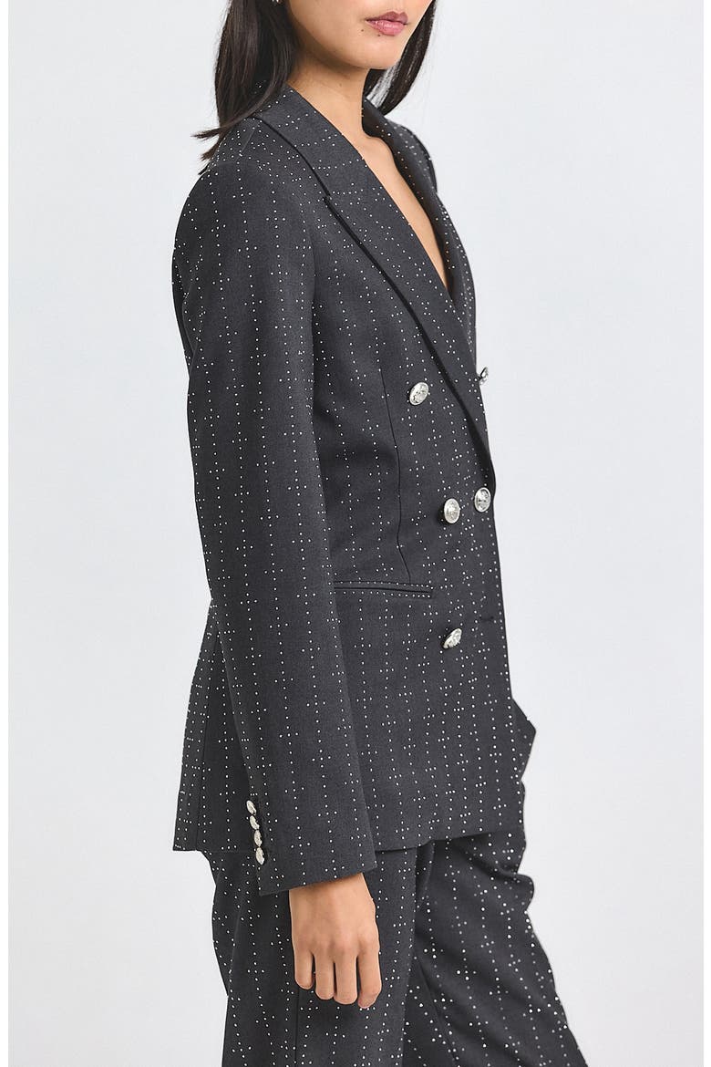 Walter Mini Stud Double Breasted Blazer, Alternate, color, GREY/ SILVER