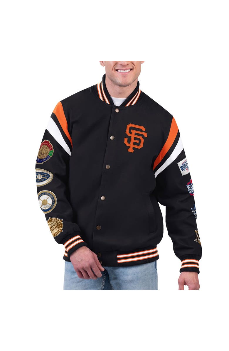 G-III SPORTS BY CARL BANKS Men's G-III Sports by Carl Banks Black San Francisco Giants Quick Full-Snap Varsity Jacket, Alternate, color, 