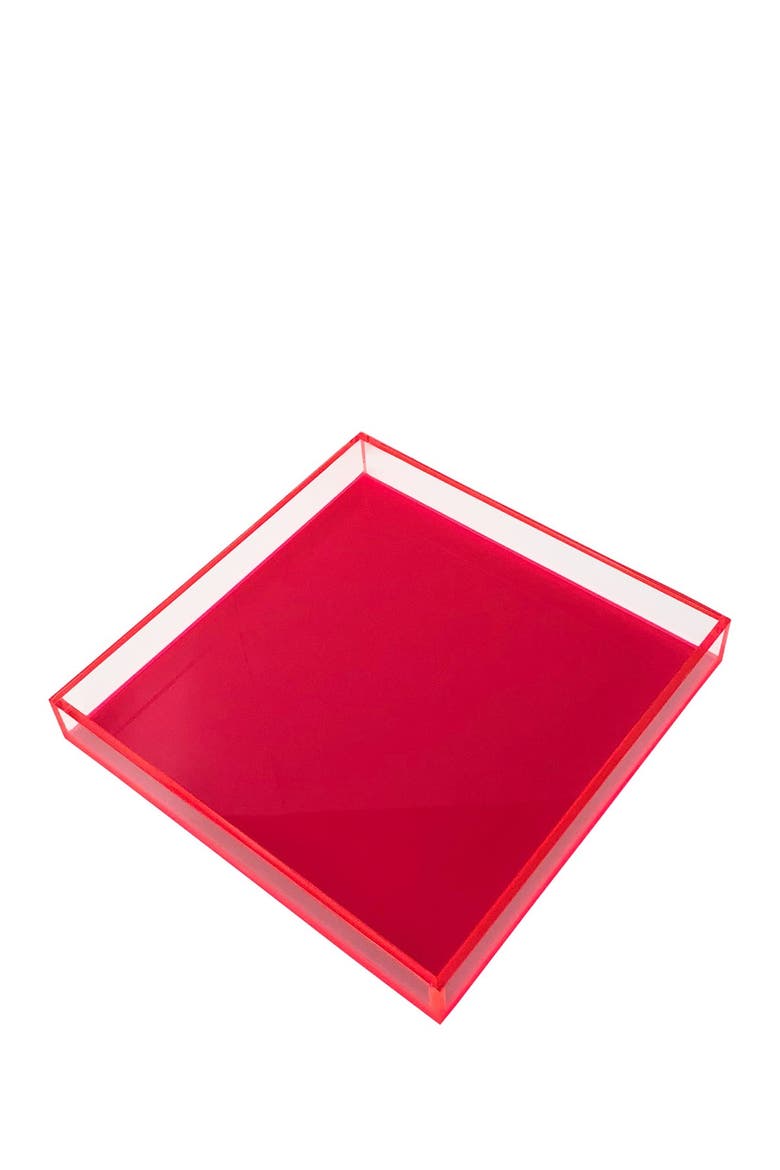 Neon Hot Pink Square Tray, Main, color, NEON HOT PINK