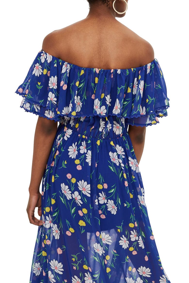 Blair Floral Off the Shoulder Maxi Dress, Alternate, color, BLUE MULTI