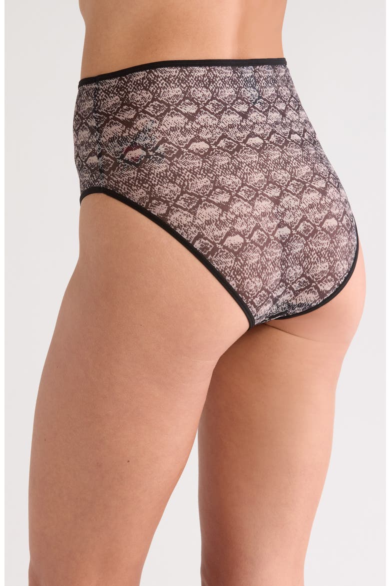 Down the Garden Patch Cutout High Waist Panties, Alternate, color, BEIGE-BLACK