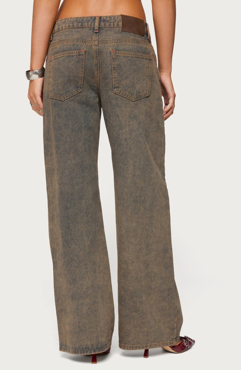 EDIKTED Ace Relaxed Low Rise Straight Leg Jeans, Alternate, color, Brown-Washed