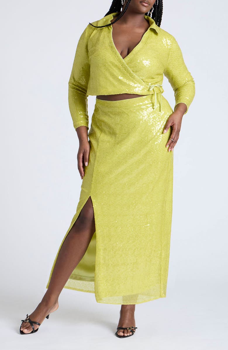 ELOQUII Sequin Maxi Skirt, Alternate, color, 