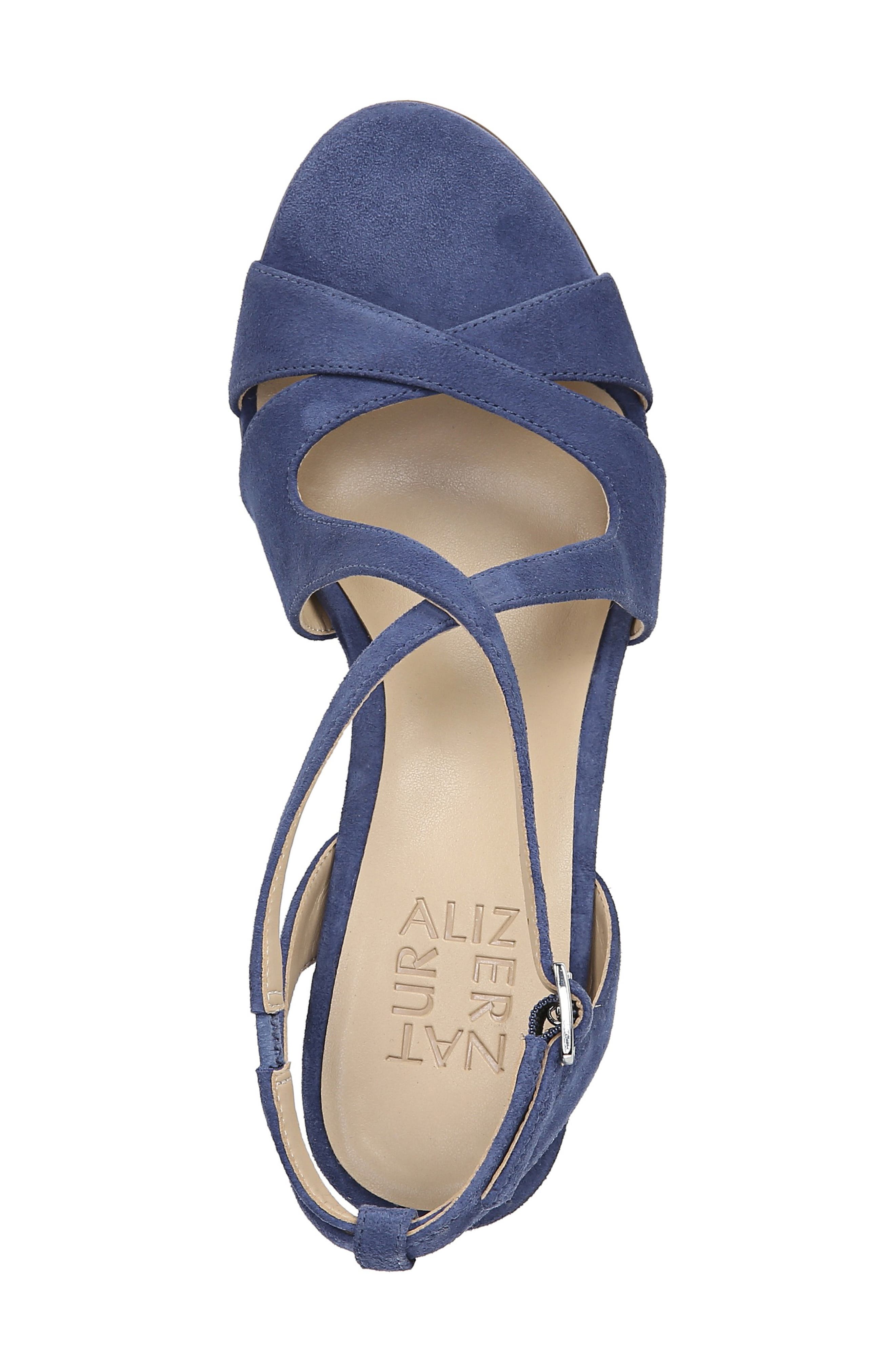 Klein Strappy Sandal, Alternate, color, DEEP SAPPHIRE SUEDE