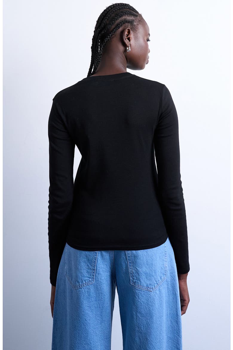 Everyday Long Sleeve Cotton T-Shirt, Alternate, color, BLACK