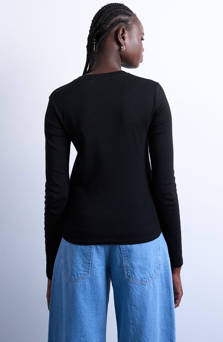 Topshop Everyday Long Sleeve Cotton T-Shirt, Alternate, color, Black