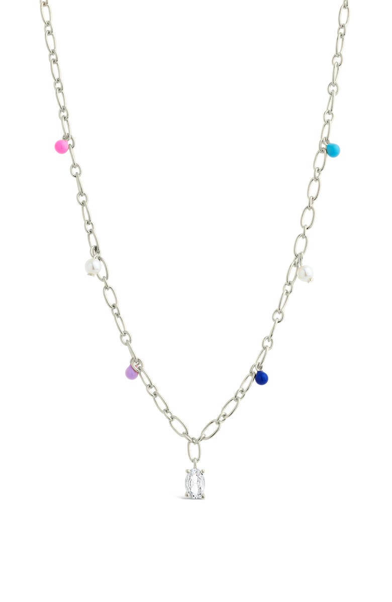 Sterling Forever Ula Charm Necklace, Main, color, Silver