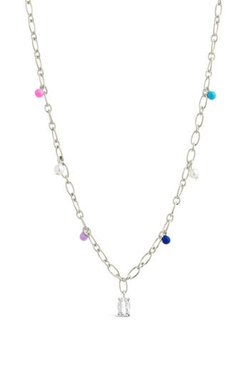 Sterling Forever Ula Charm Necklace In Silver