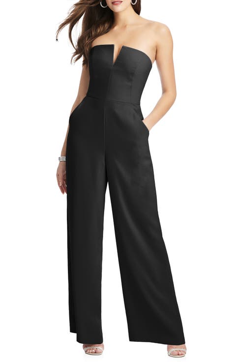 Strapless Crepe Jumpsuit