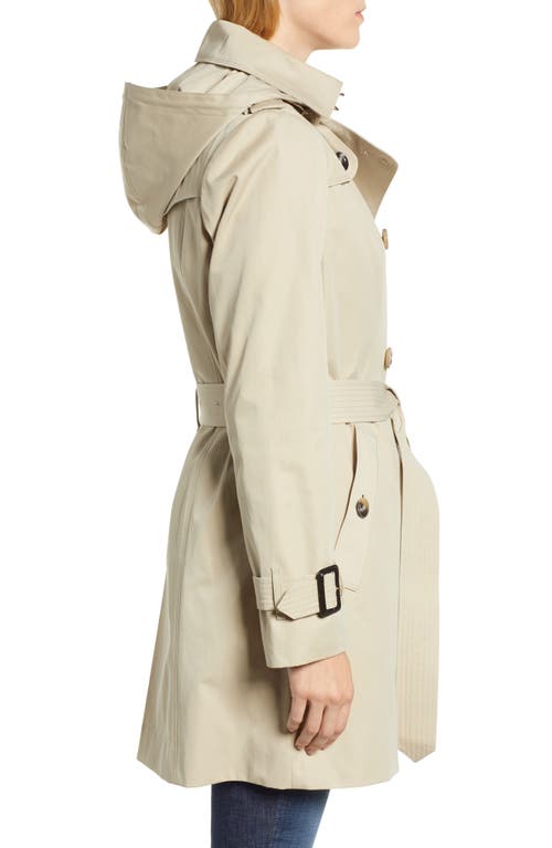 London Fog Trench Coat With Detachable Liner & Hood In Neutral