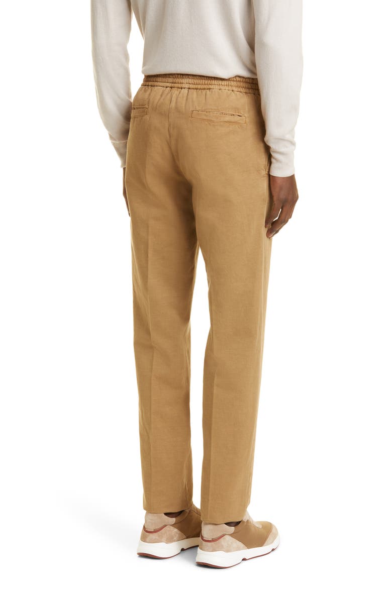 Loro Piana Cotton & Linen One-Pleat Chinos, Alternate, color, 