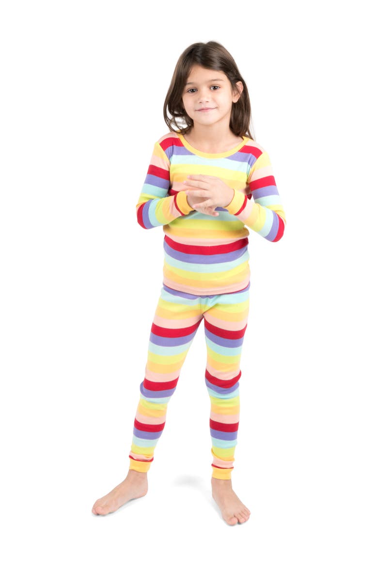 Colorful Stripe Pajama Set, Main, color, NONE