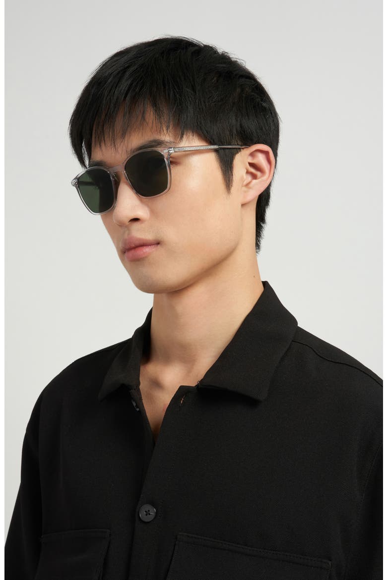 53mm Sunglasses, Alternate, color, GREY/ GREEN
