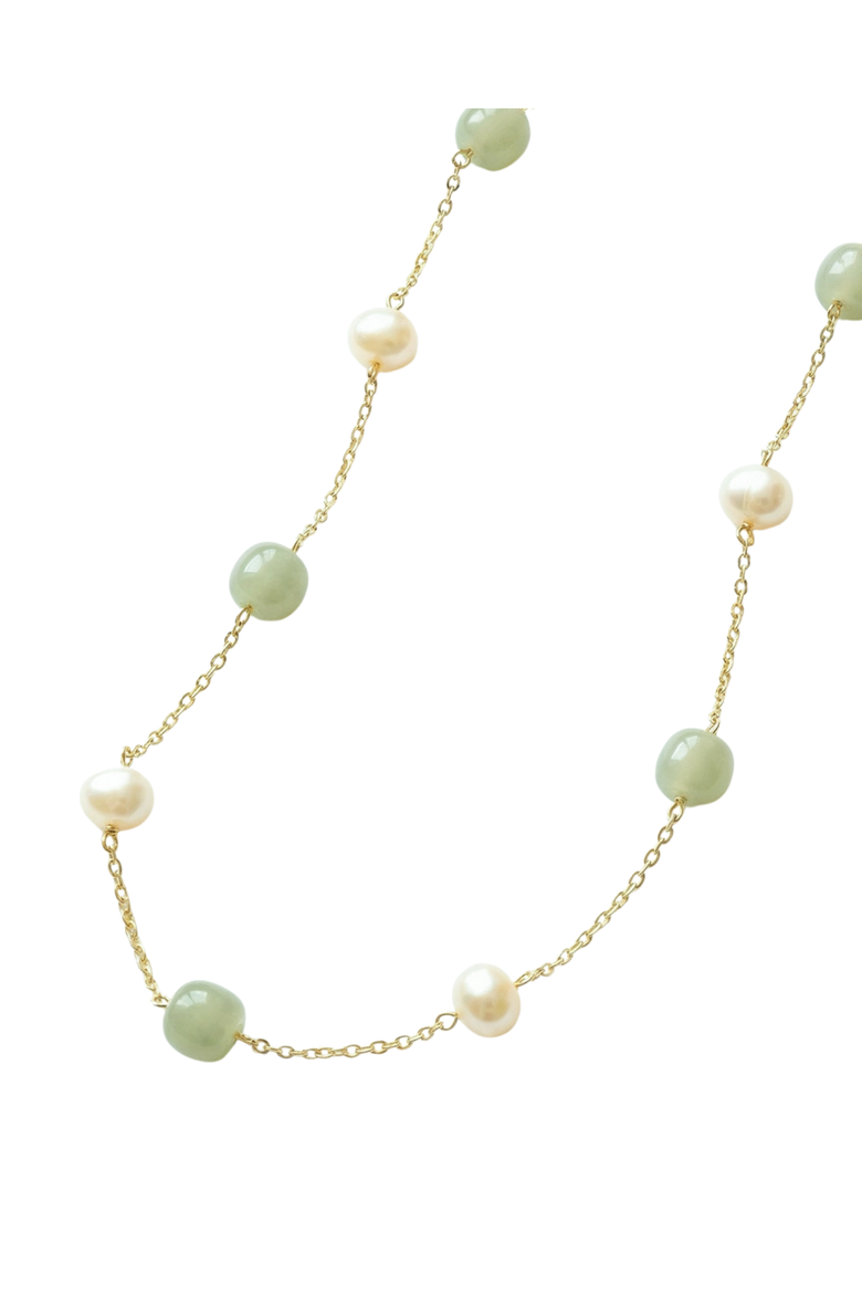 Olivia Jade and Pearl Necklace, Alternate, color, Light Green