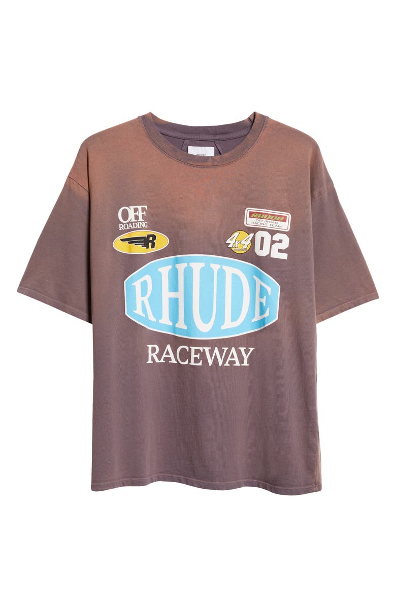 Rhude Raceway Cotton Graphic T-Shirt, Alternate, color, 