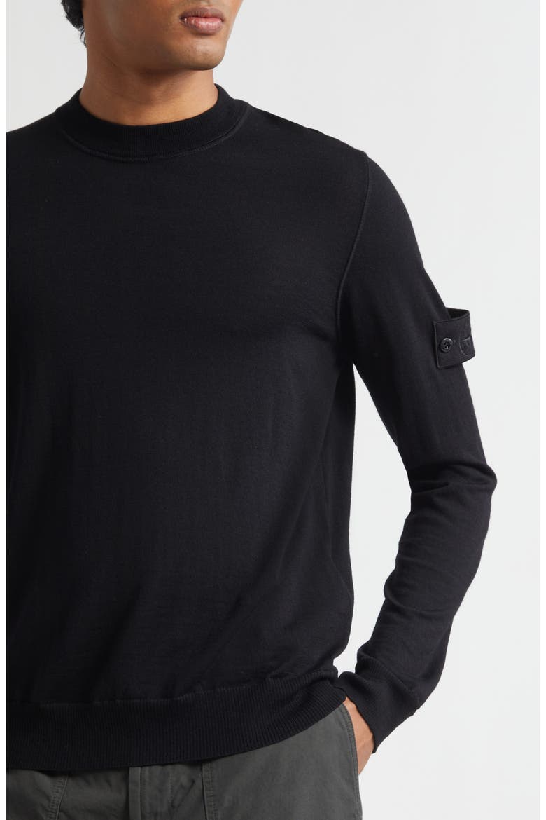 Ghost Virgin Wool Sweater, Alternate, color, BLACK