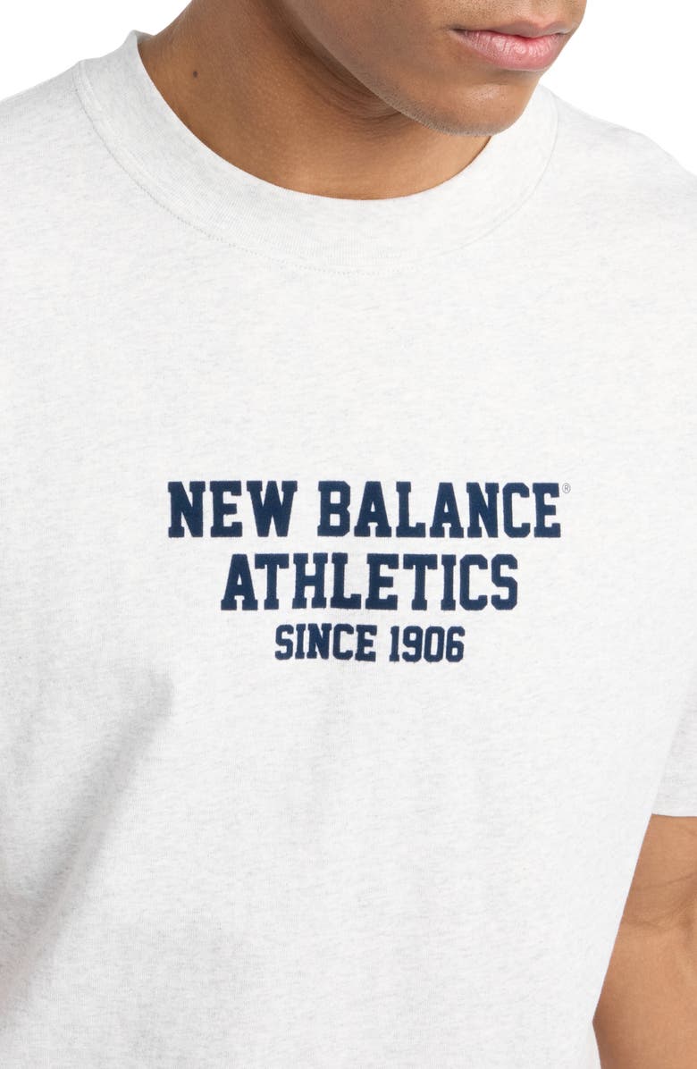 New Balance Varsity Logo Graphic T-Shirt, Alternate, color, Ash Heather