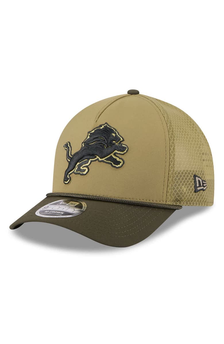 New Era Men's New Era  Green Detroit Lions 2025 Salute to Service 9FORTY A-Frame M-Crown Adjustable Hat, Alternate, color, 