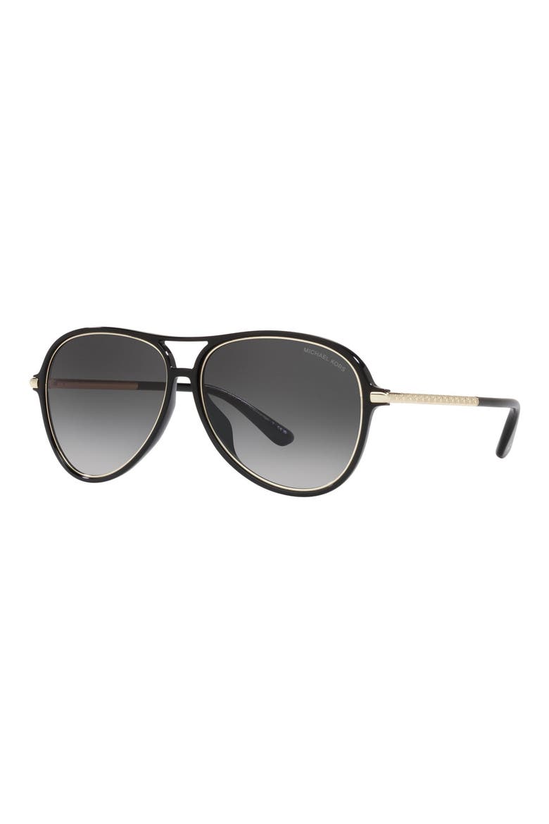 Breckenridge 58mm Gradient Aviator Sunglasses, Alternate, color, BLACK