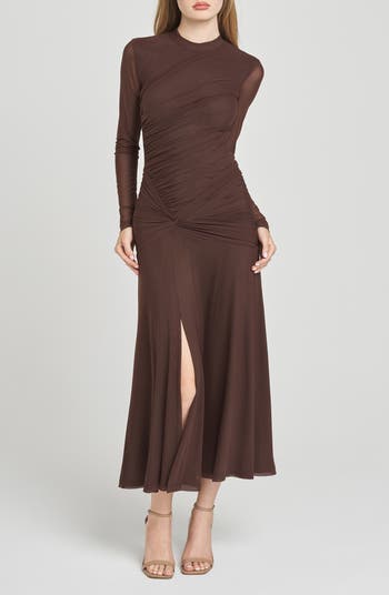 Selene Ruched Long Sleeve Dress