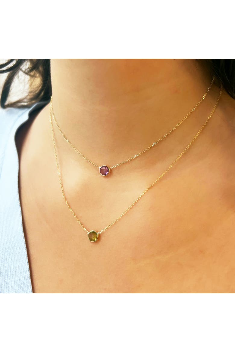 Peridot Single Bezel Necklace, Alternate, color, Peridot