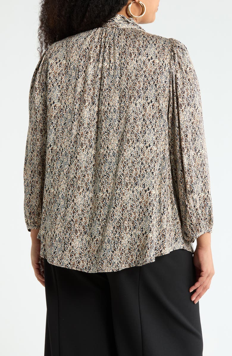 Renee C Tie Neck Long Sleeve Top, Alternate, color, Black