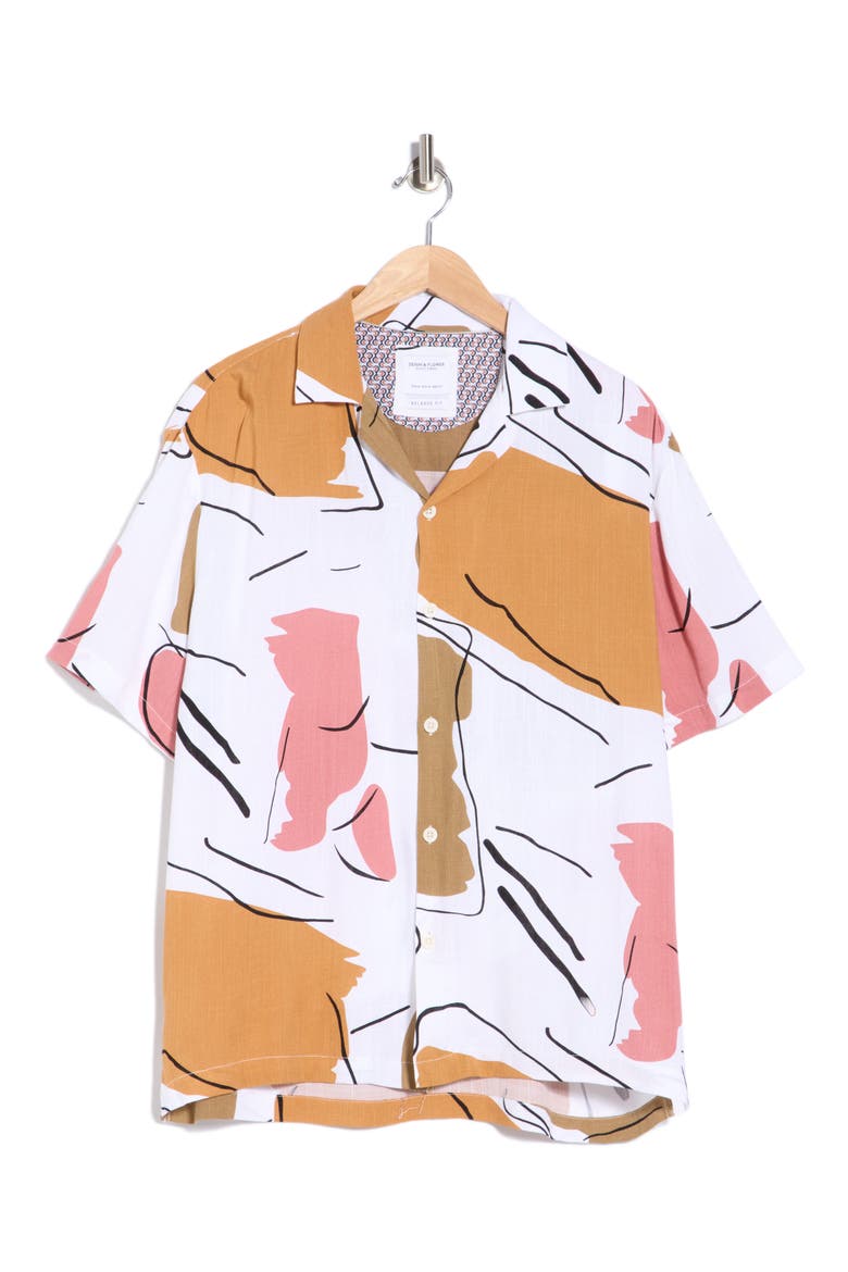 Relaxed Fit Short Sleeve Button-Up Shirt, Alternate, color, WHITE