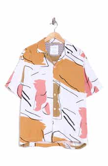 DENIM AND FLOWER Relaxed Fit Short Sleeve Button-Up Shirt