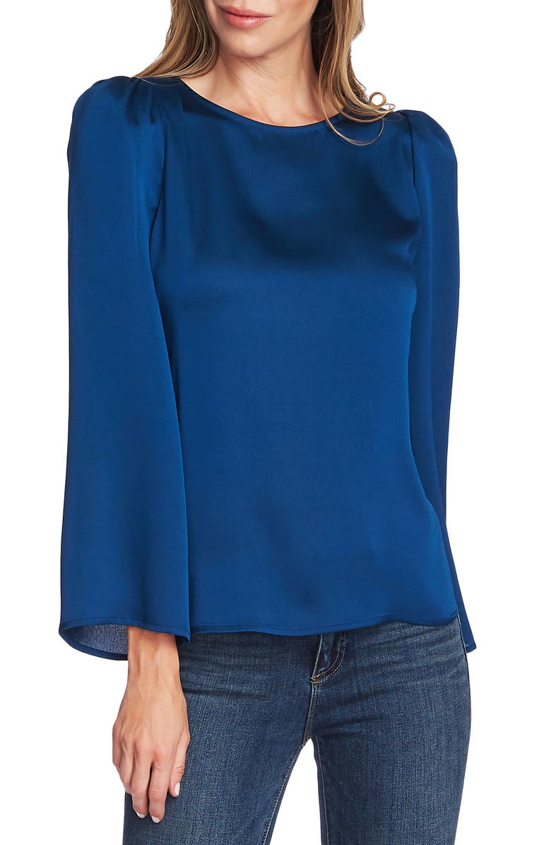 Vince Camuto Long Sleeve Satin Blouse, Main, color,