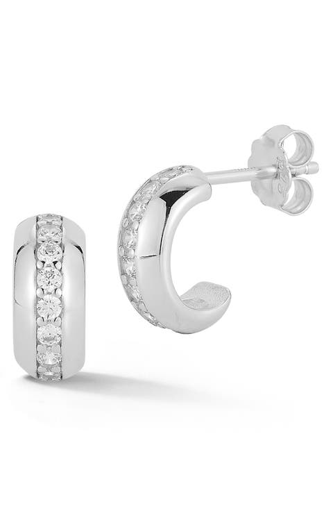 Small Cubic Zirconia Hoop Earrings