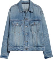 Alexander Wang Game Distressed Logo Denim Jacket