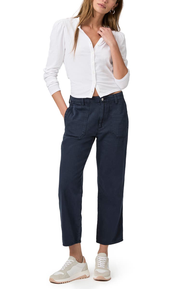 PAIGE Kirby Crop Flare Jeans, Alternate, color, Vintage Navy Seascape