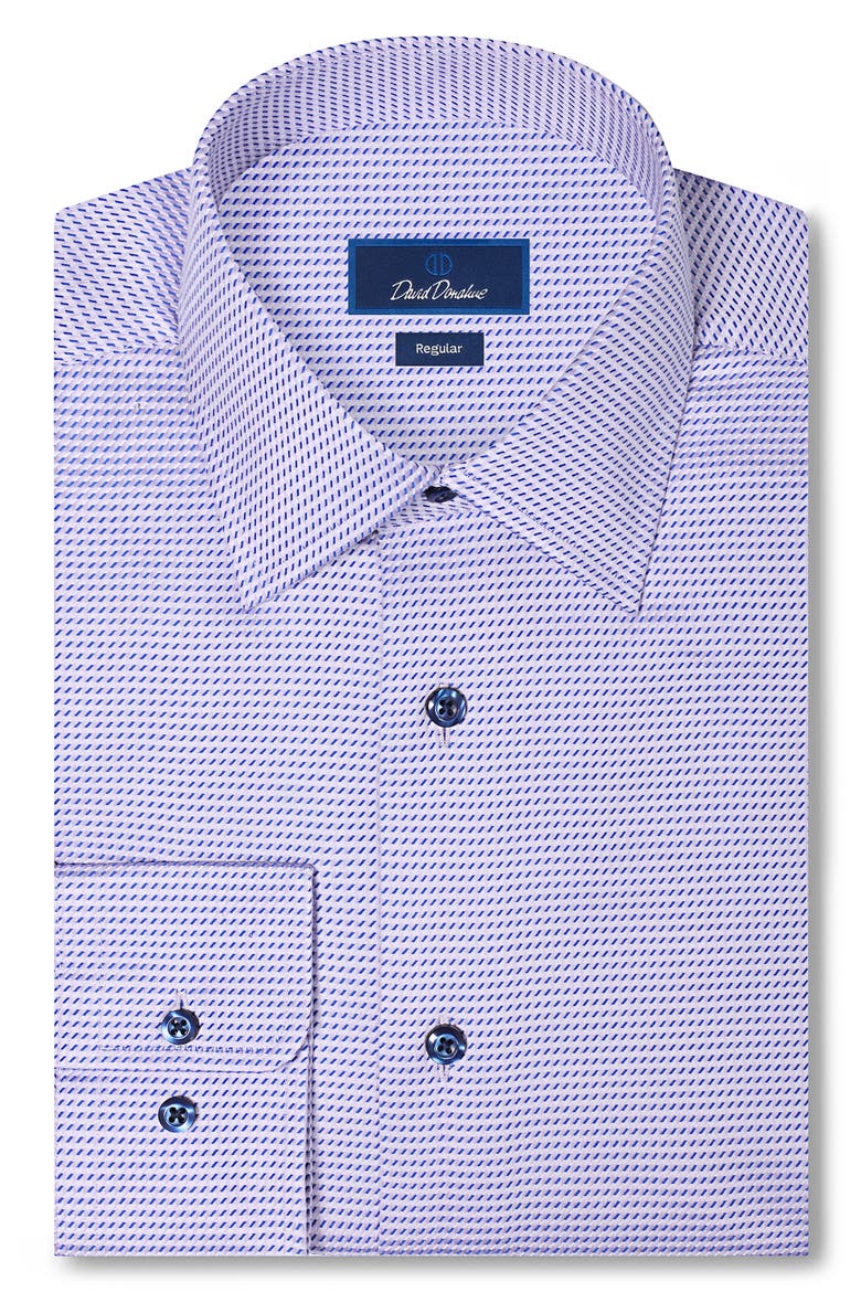 Regular Fit Geo Pattern Cotton Dobby Dress Shirt, Main, color, LILAC/ NAVY